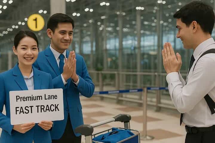 Priority Fast Track Entry at Bangkok Airport with Guide