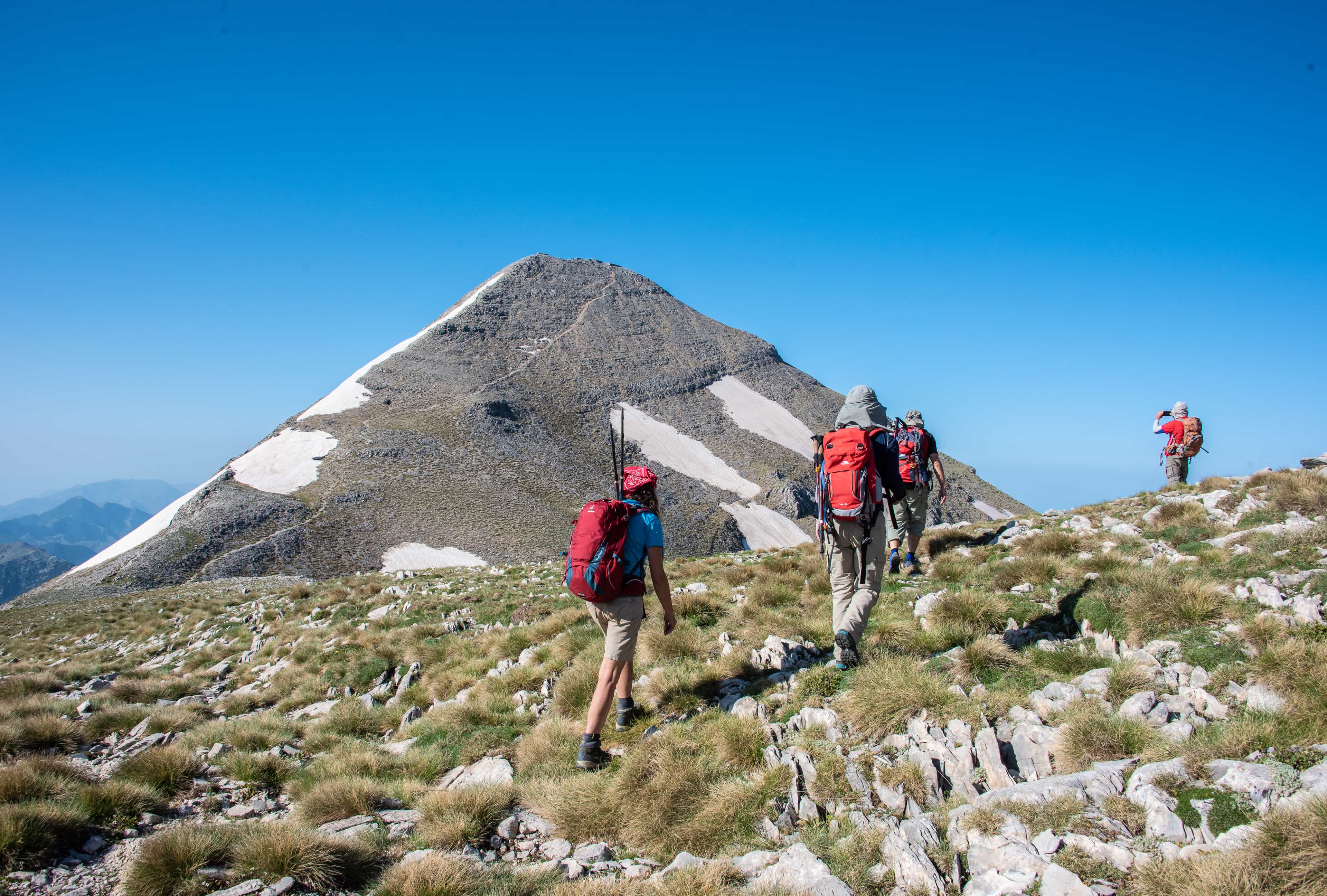 Hiking mount Taygetos summit at 2407m