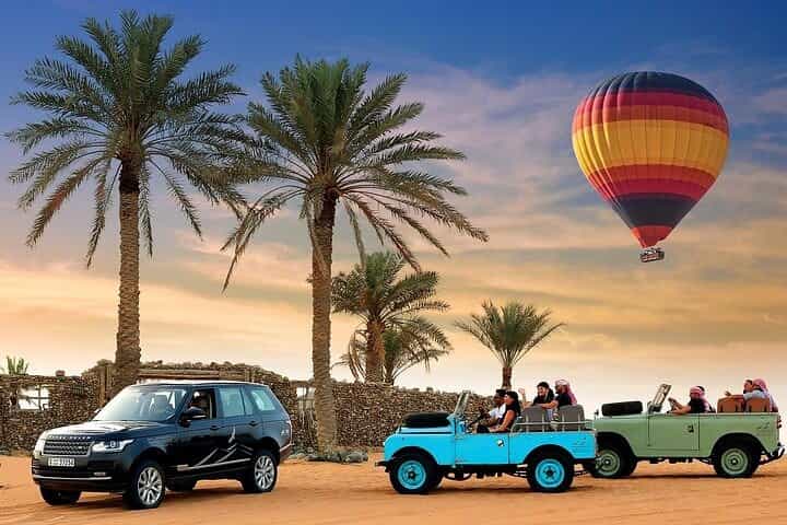 Dubai Balloon Flight, Camel and Vintage Car Ride Tour