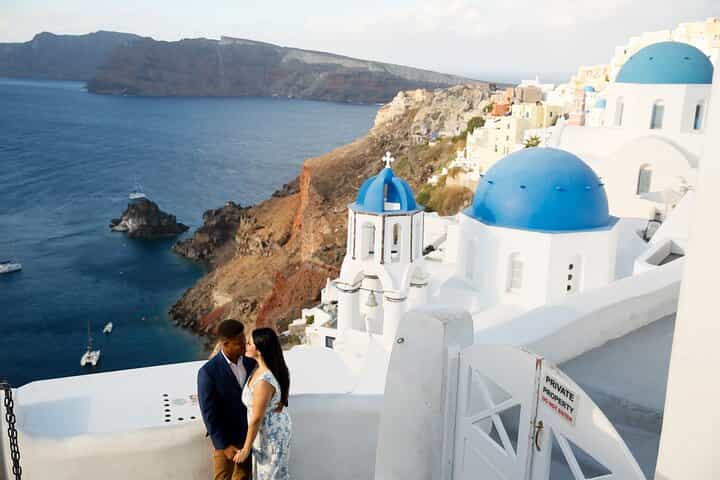 Photos with Blue Dome Churches in Santorini