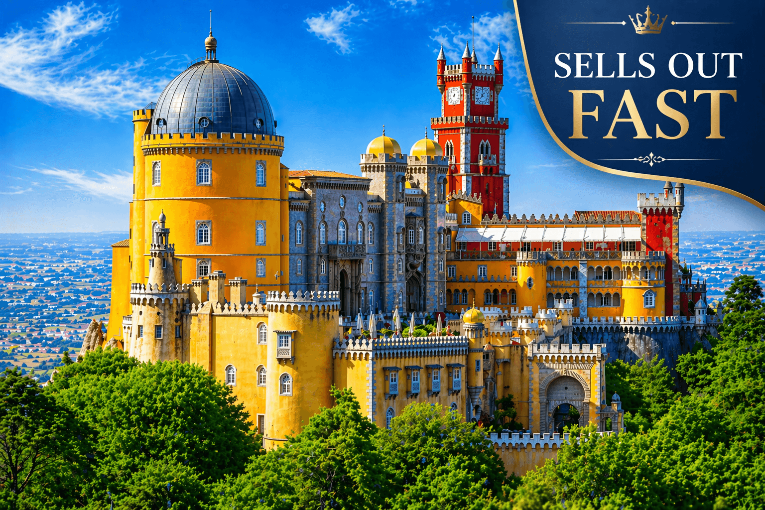 From Lisbon: Sintra Full Day Pena Palace, Regaleira & Monserrate