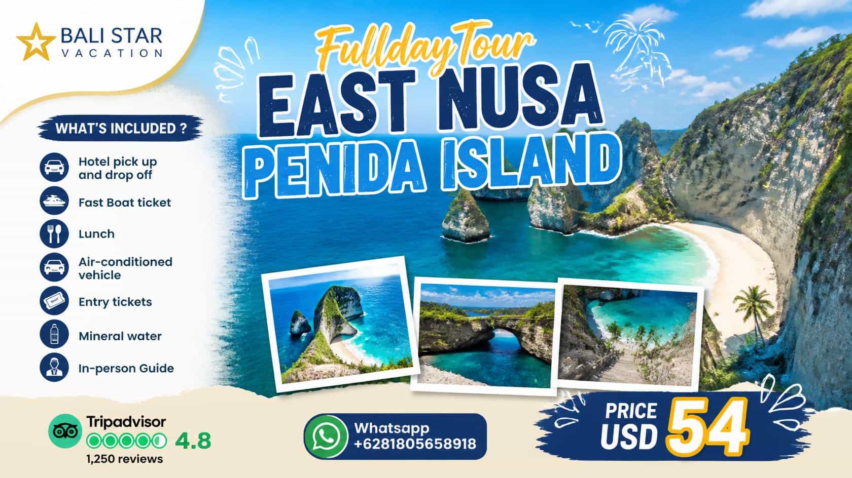 Bali : Fullday Tour East Nusa Penida Island