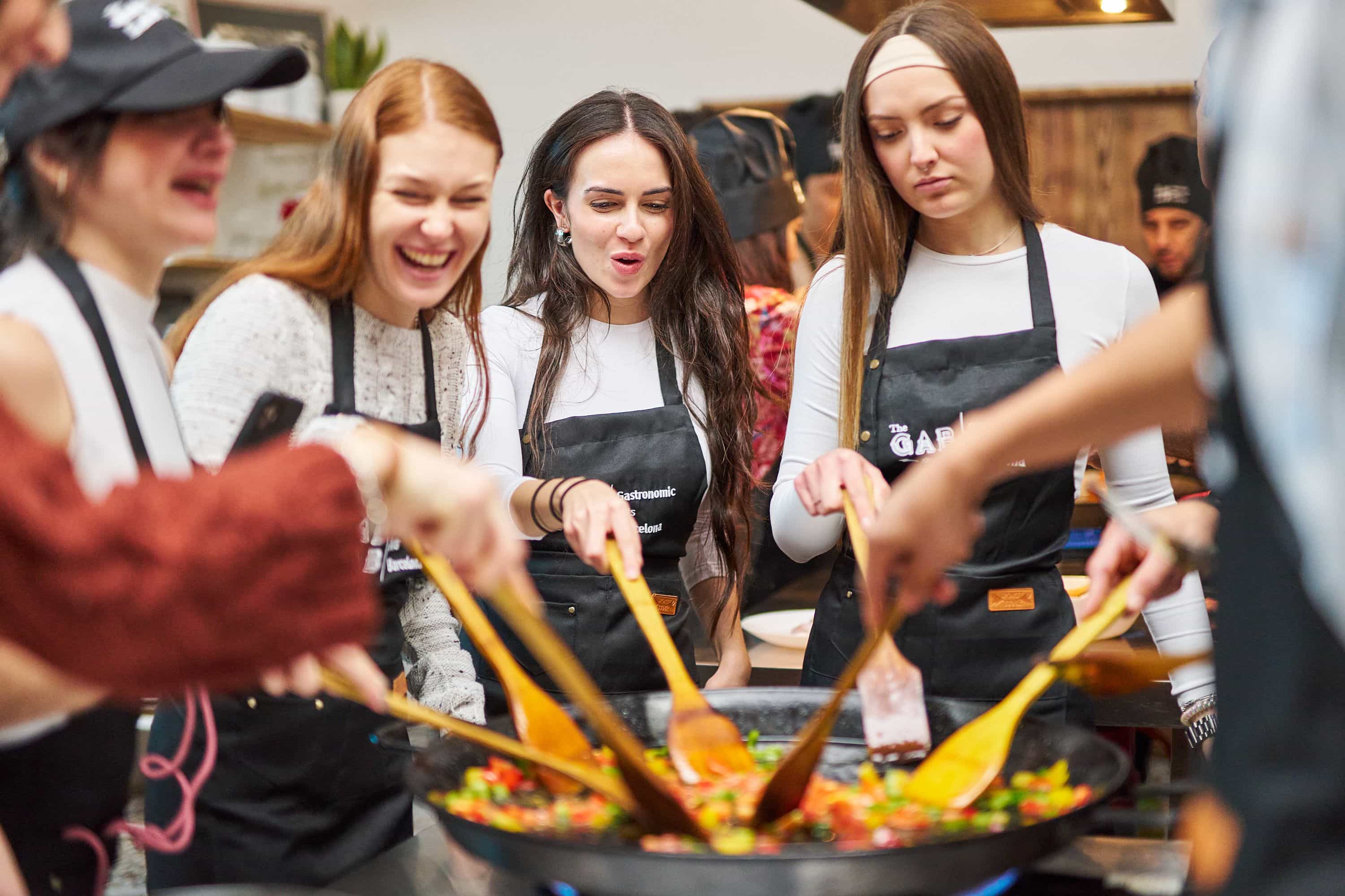 Barcelona Paella Cooking Class with Market Visit, Tapas, Sangria & Dessert 