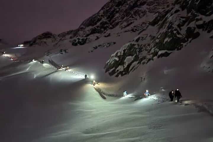 Trekking to the Night Martial Glacier