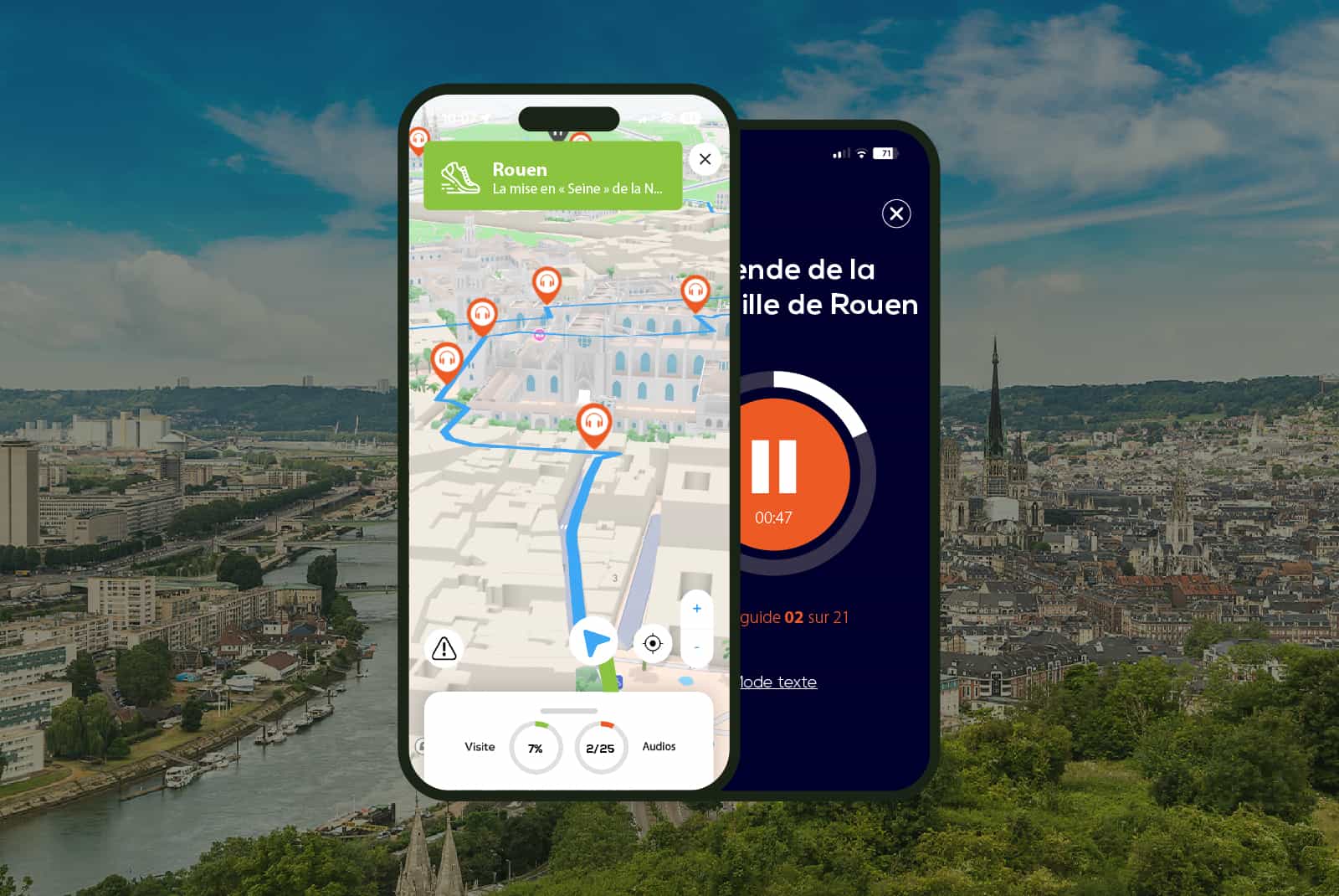Rouen: Audio Guided Walking Tour (1h45 - 27 audio comments)