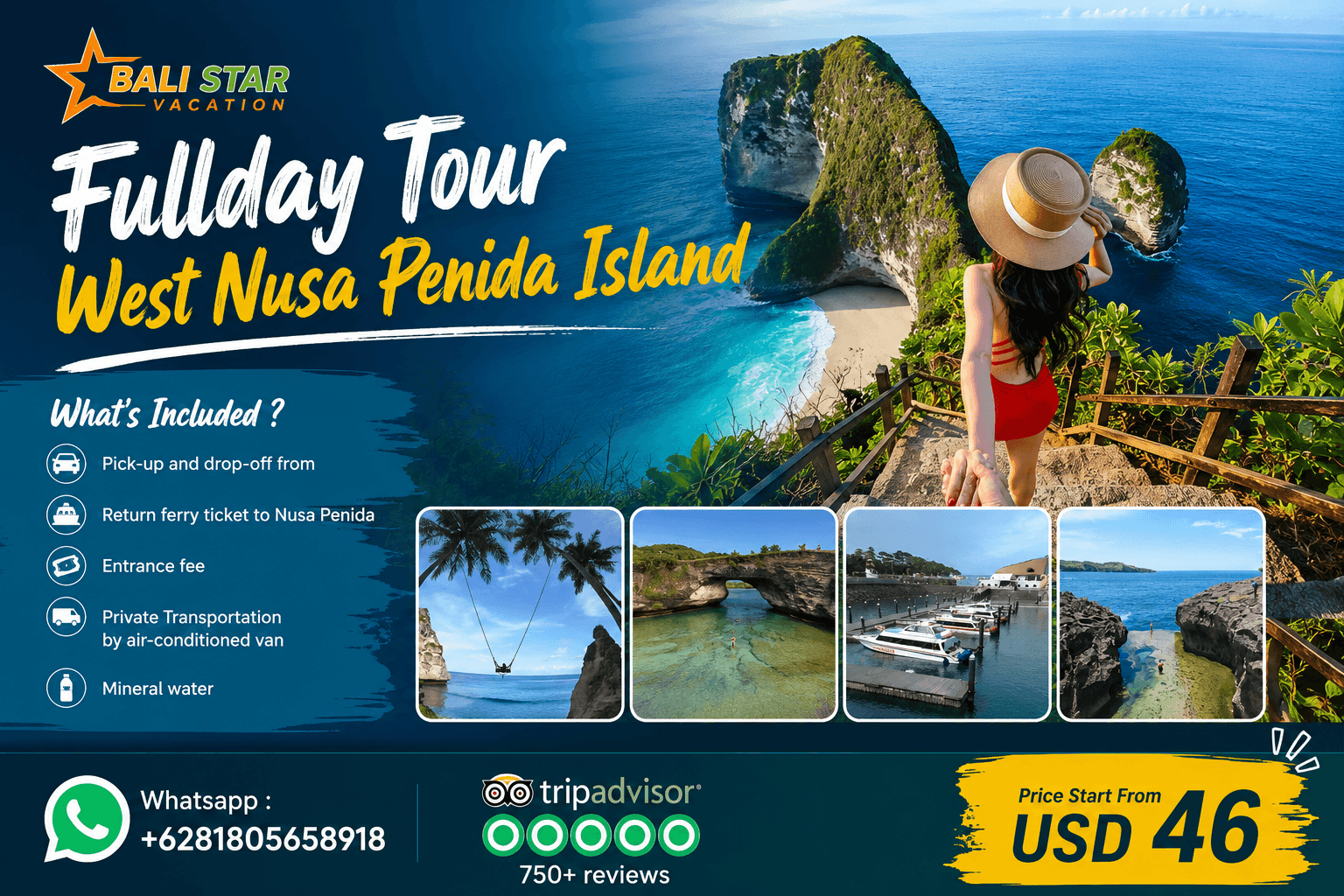 Bali : Fullday Tour West Nusa Penida Island