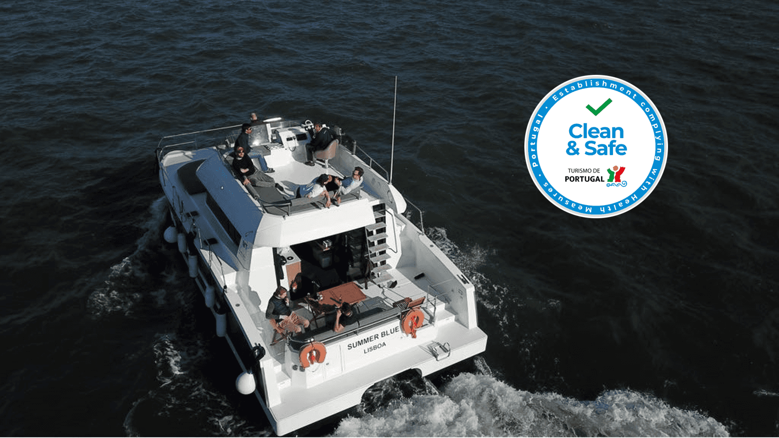 Motor catamaran up to 18 people in Lisbon