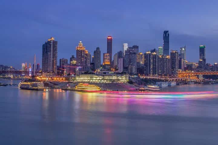 Round Trip Bullet Train Chengdu to Chongqing City Walking Sightseeing Two Rivers Night Cruise