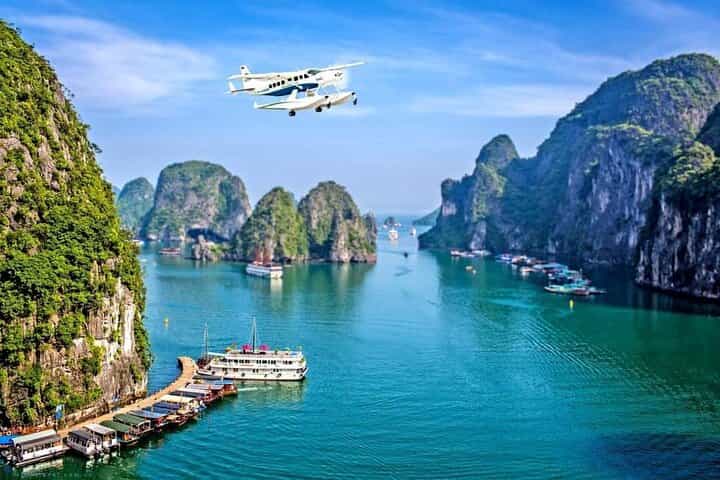 Halong Bay Sightseeing With Seaplane -A Great View of UNESCO World Heritage Site