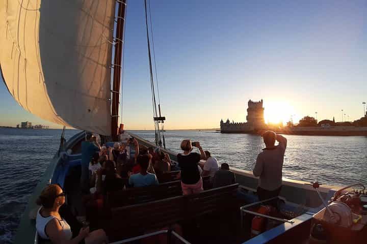 Lisbon Traditional Boats - Sunset Cruise with White Wine
