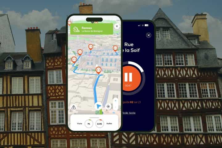 Rennes: 1h50 audio guided walking tour and 25 audio commentaries