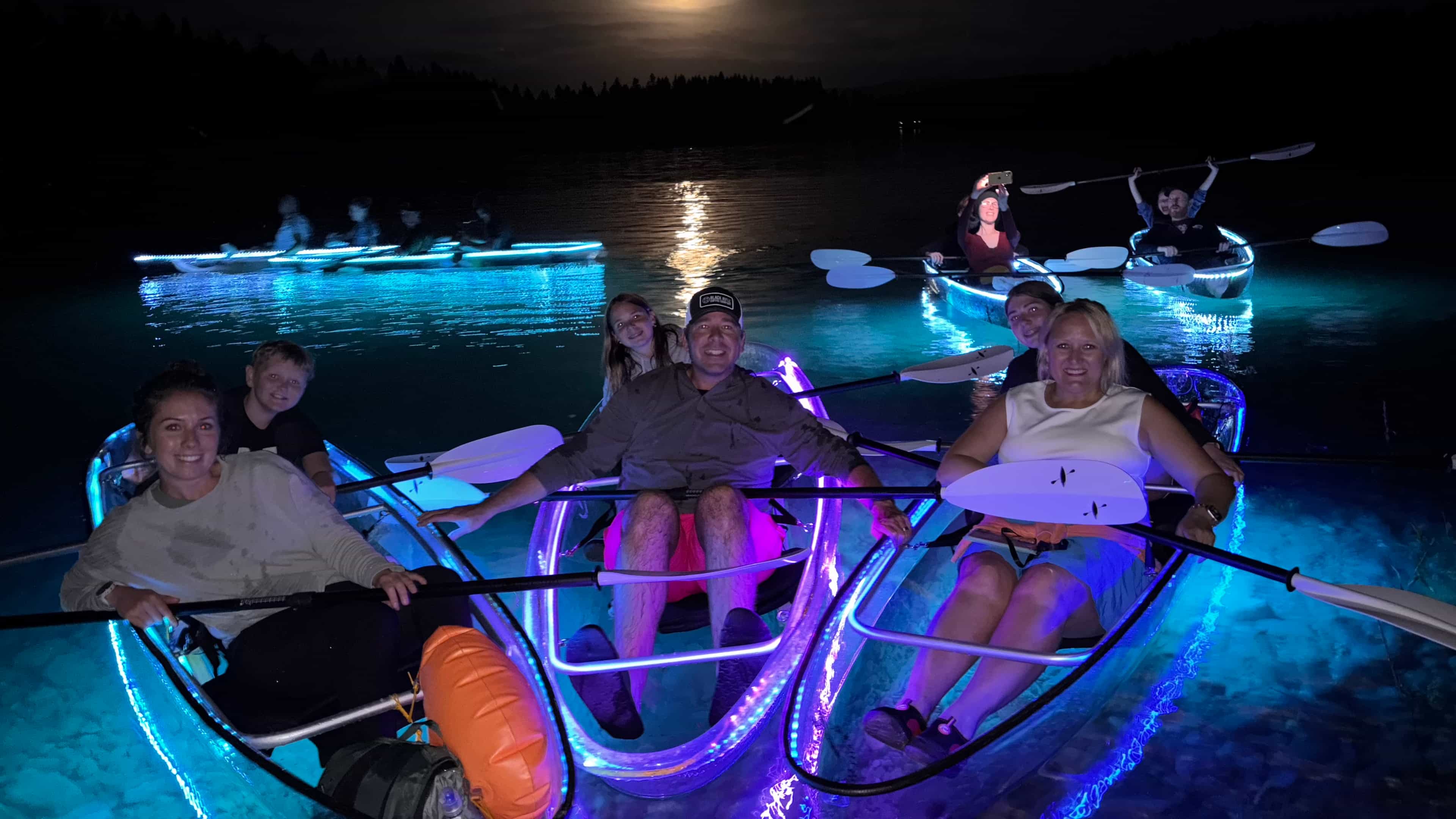 LED Illuminated Sunset Clear Kayak Tour //Kalispell, MT//