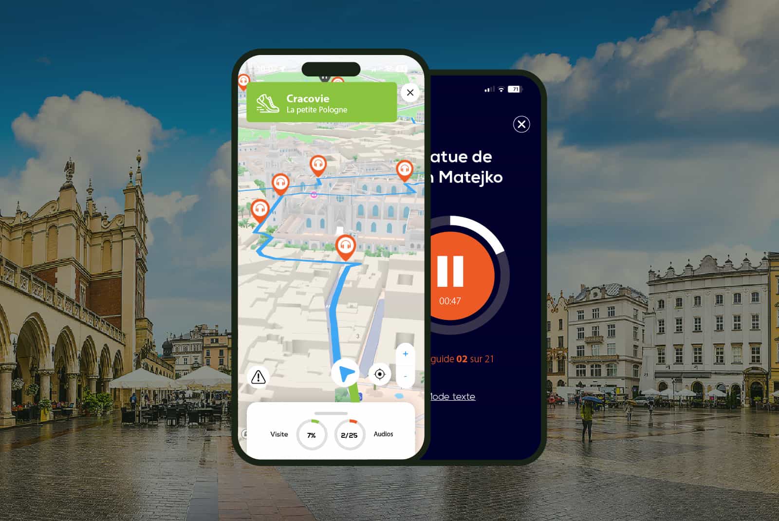 Krakow: Audio Guided Walking Tour (1h50 - 17 audio commentaries)