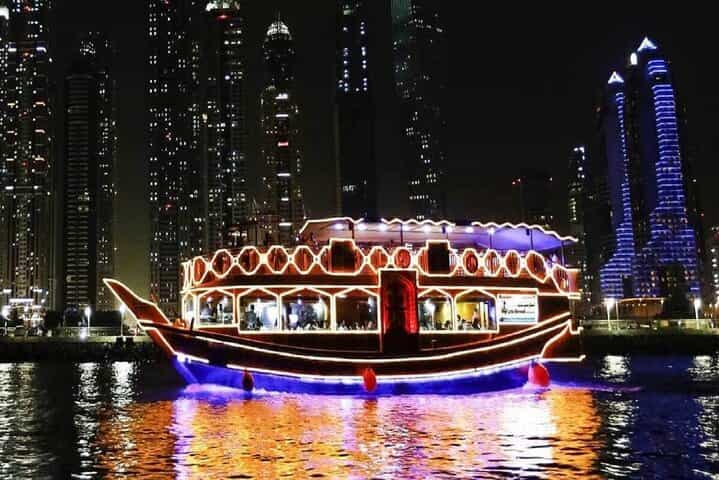 Dubai Frame and Dhow Cruise Marina Dinner Combo