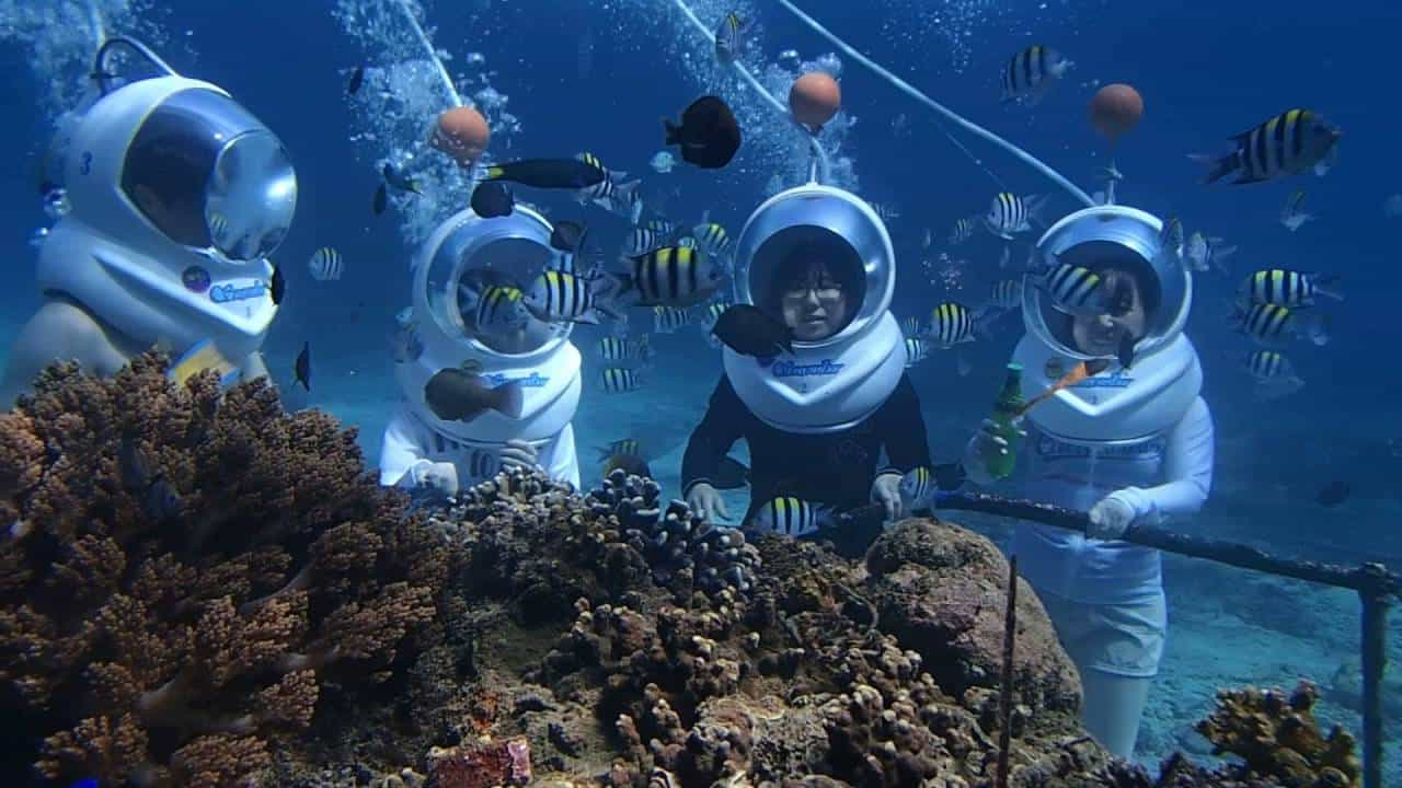 Sea walker activity in Nusa Dua