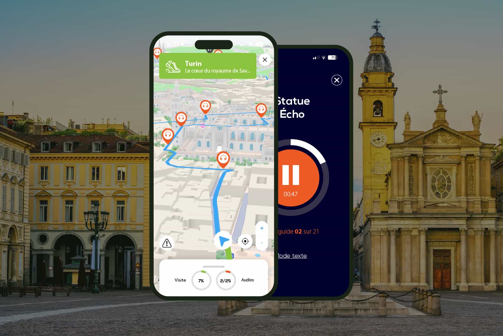 Turin: Audio Guided Walking Tour (2:45 - 21 audio comments)