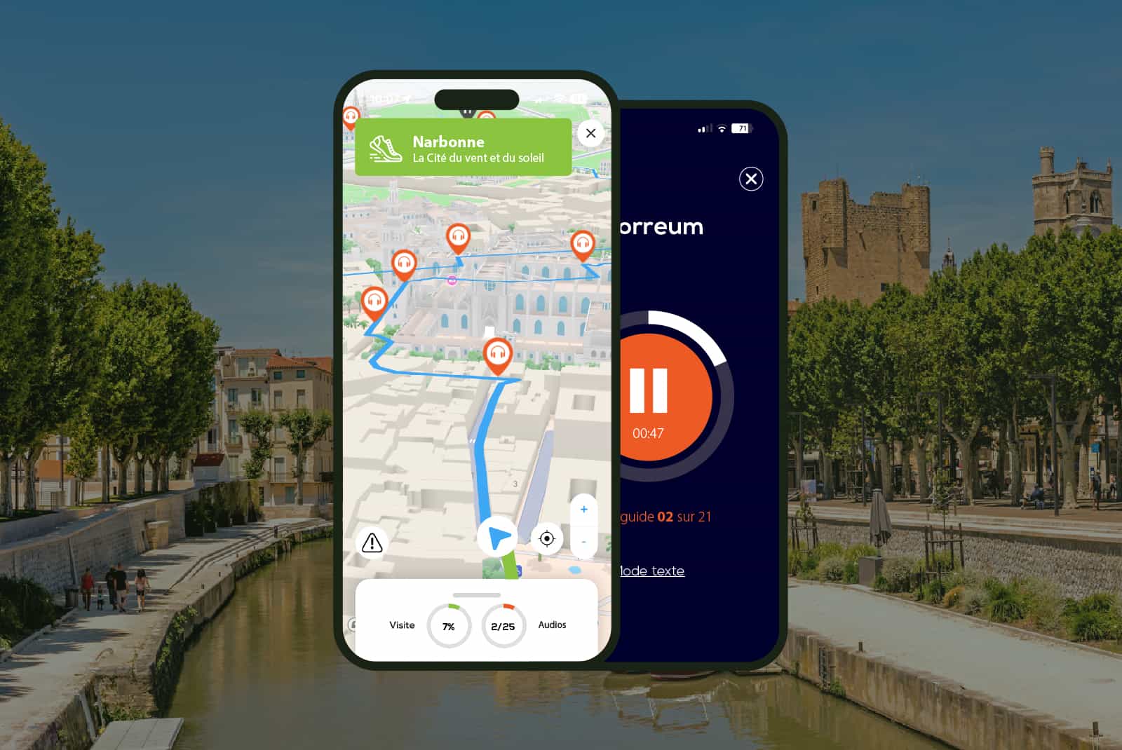 Narbonne: Audio guided walking tour (1h40 - 20 audio comments)