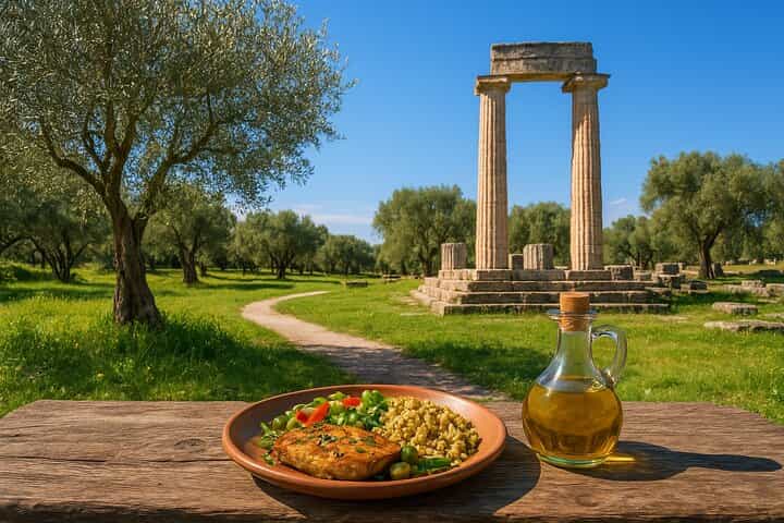 Olive Oil and traditional lunch in Anc Olympia from Katakolo