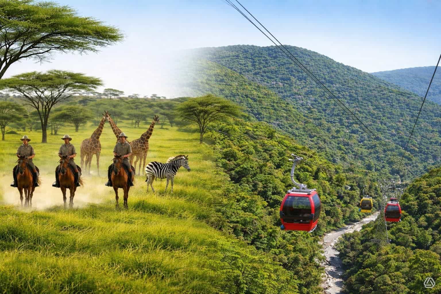 Horseback Safari and Cable Car Tour from Johannesburg