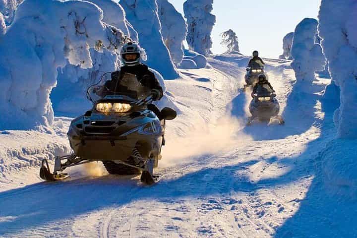Authentic Snowmobile Safari in Levi with Hot Drinks & Arctic Forest Trails
