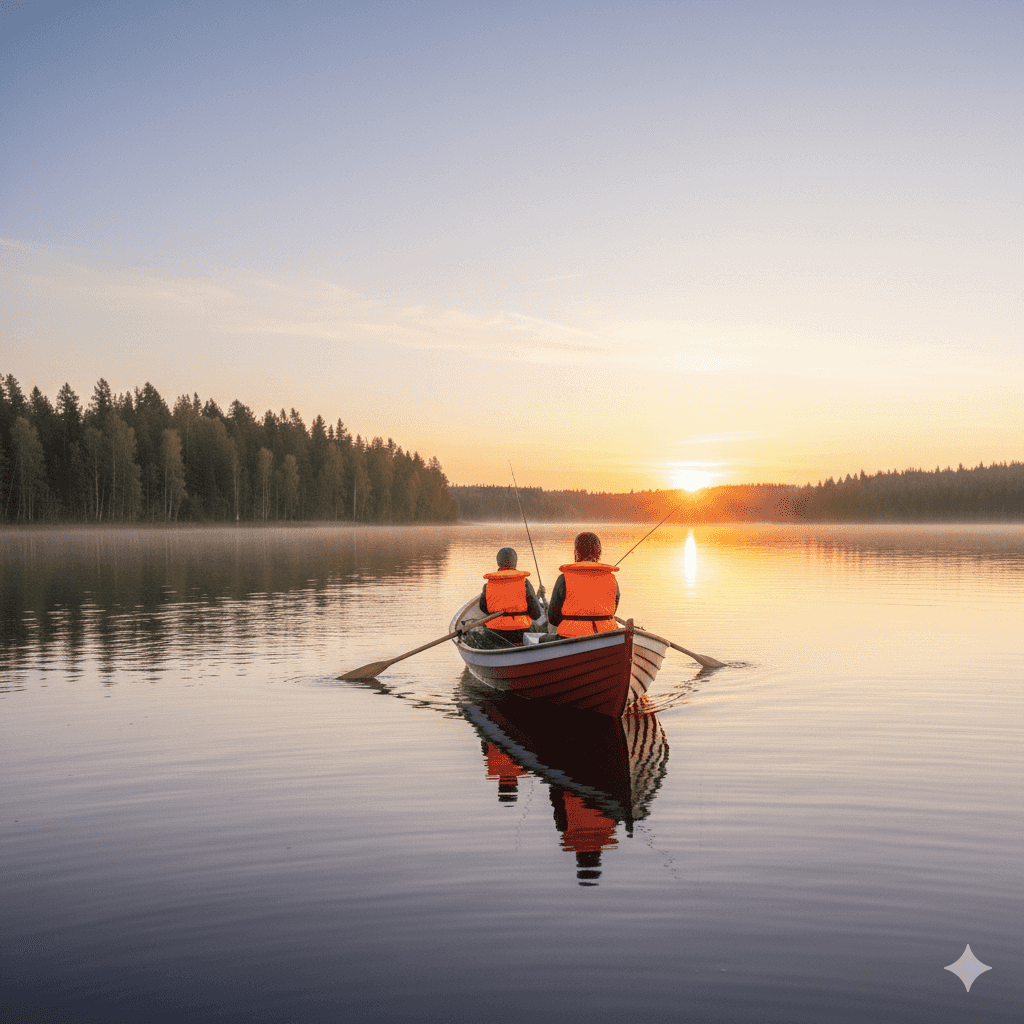 Traditional Rowboat Fishing & Reindeer Experience 