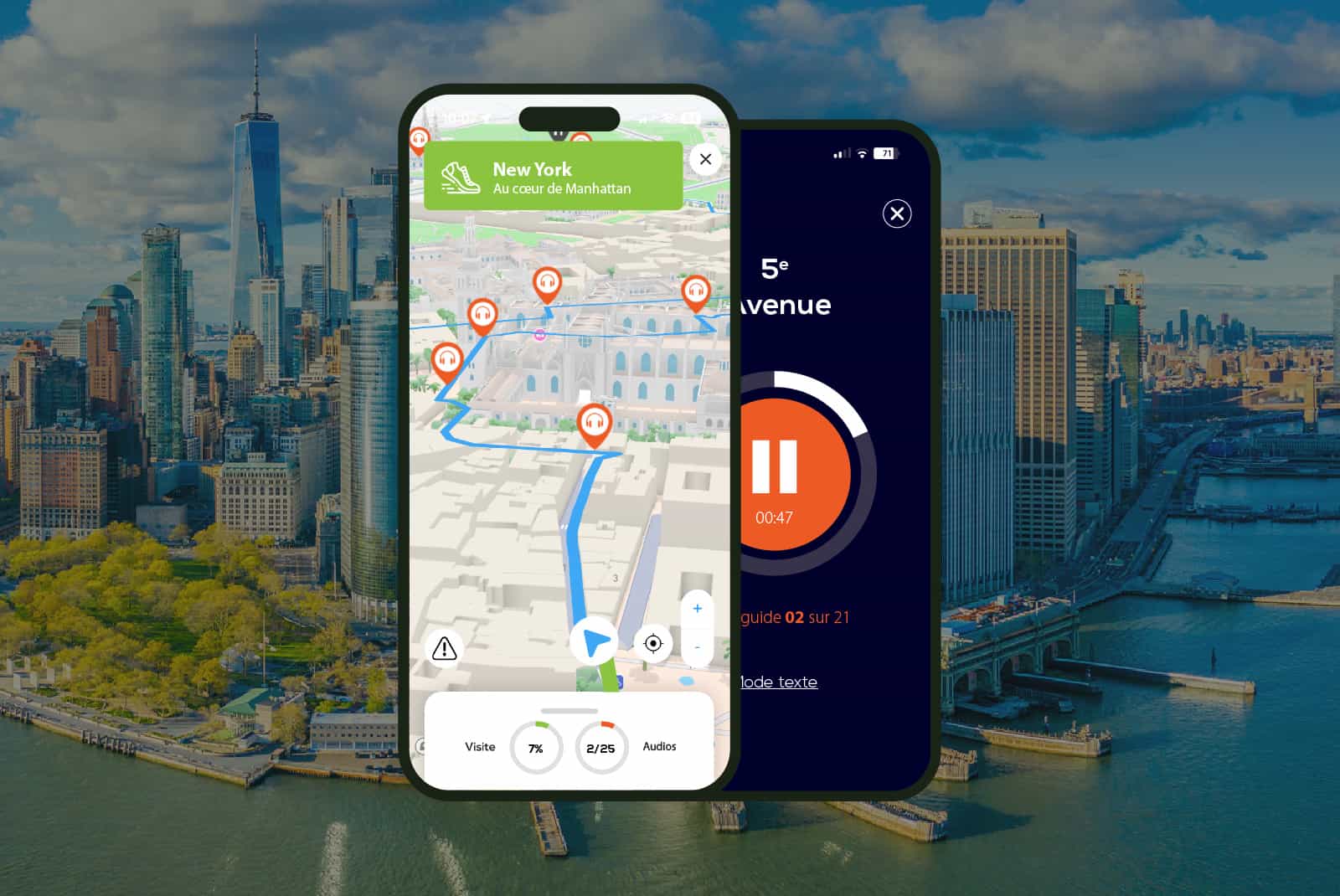 New York: Audio Guided Walking Tour (3:30 - 22 audio commentaries)