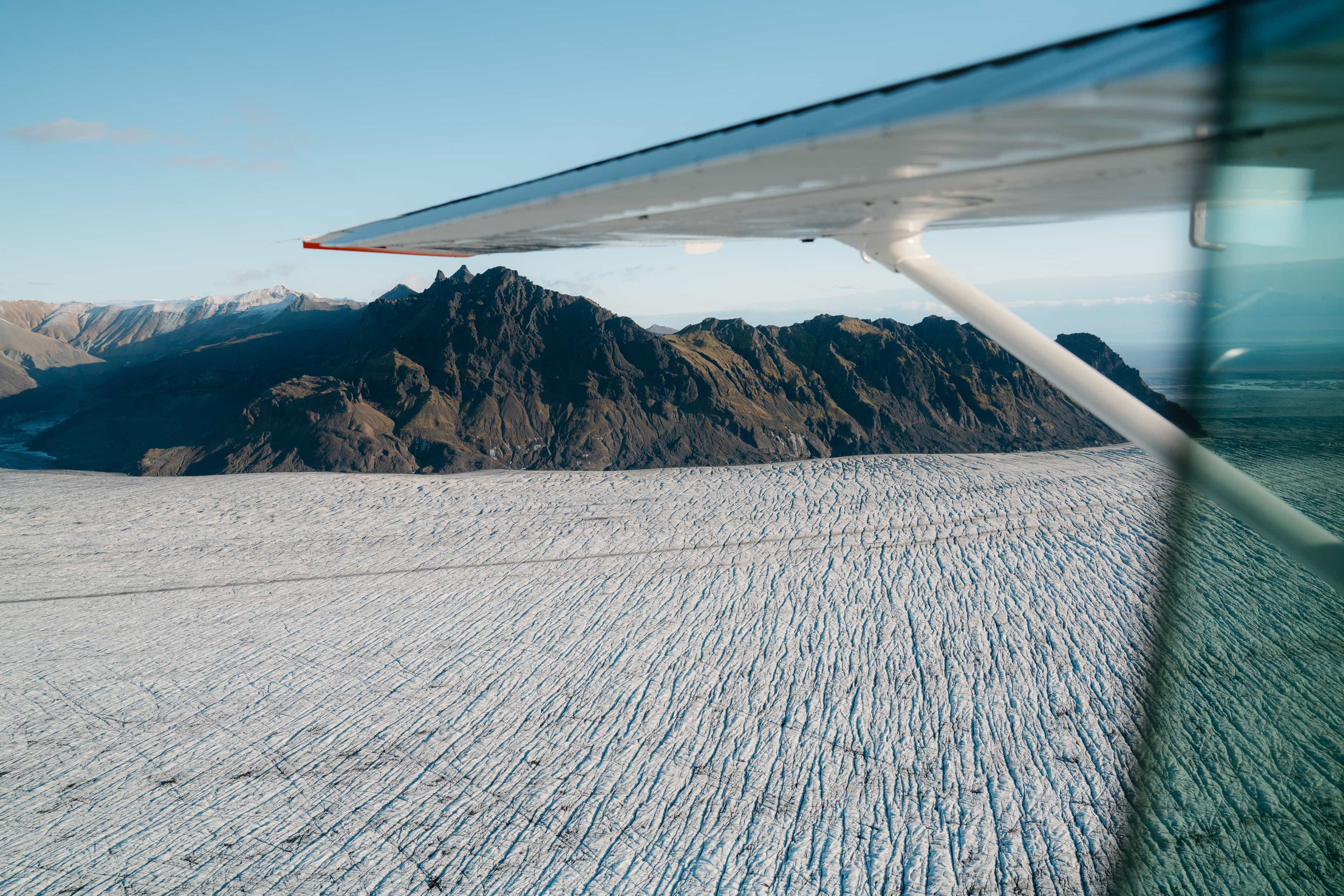 60 minute photo flight - Riverbeds & Glaciers
