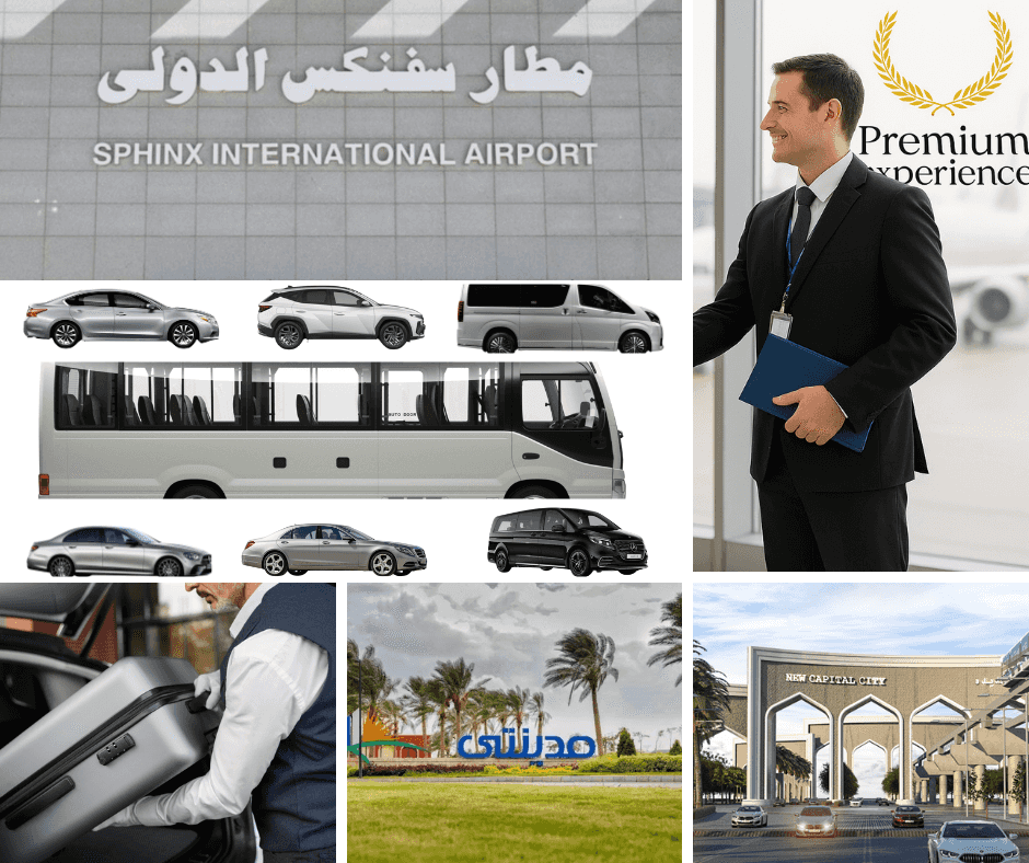 Premium Private Departure Transfer to Sphinx Airport from New Administrative Capital & Madinty Hotels