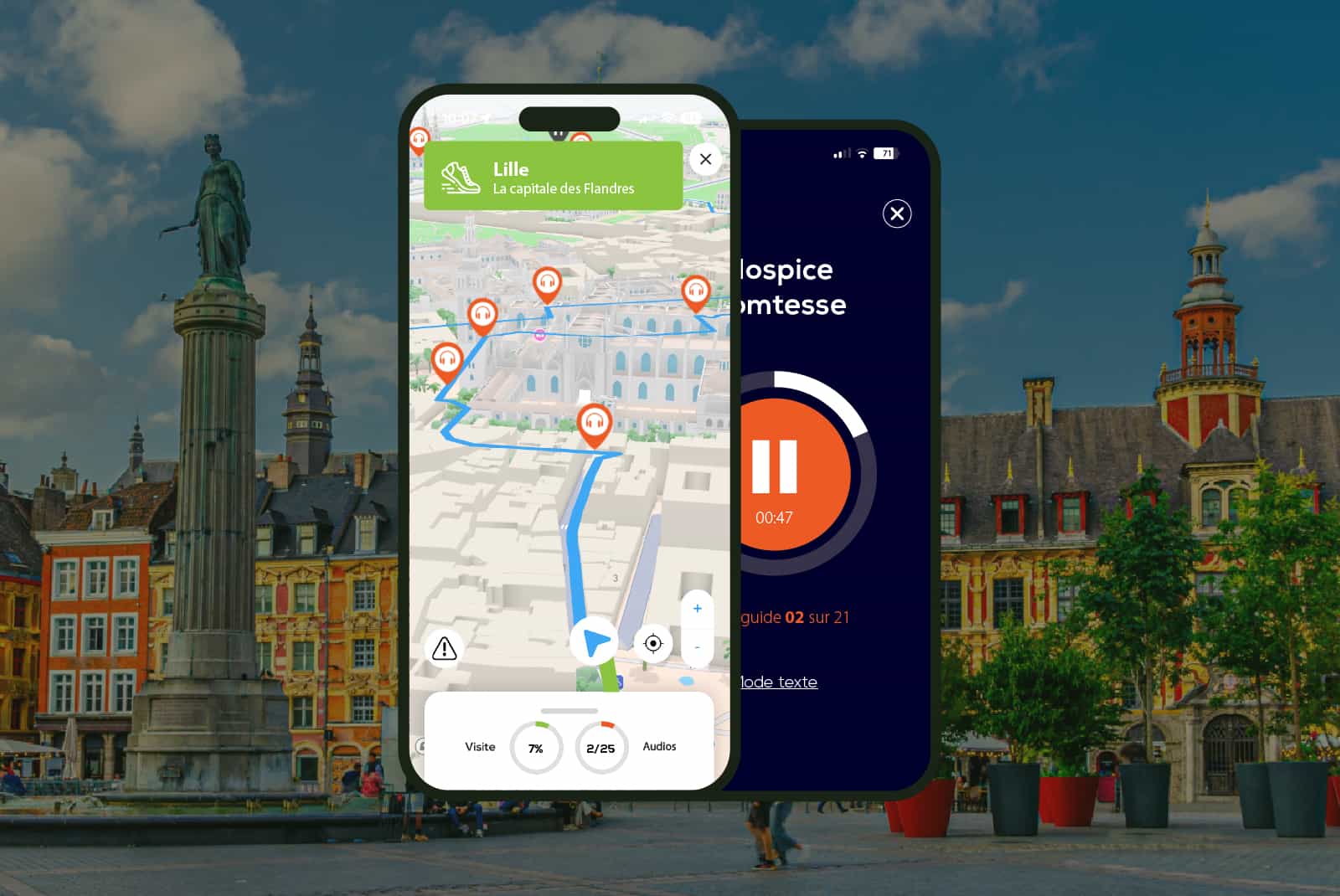 Lille: Audio Guided Walking Tour (2h30 - 22 audio comments)