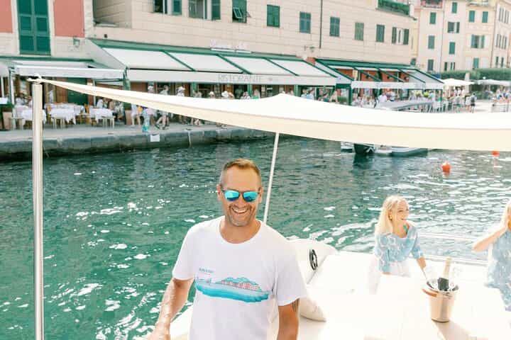 Aperitif on a boat in Portofino
