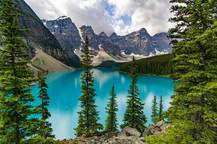 Moraine Lake, Lake Louise, Johnston Canyon& Banff Town from Banff