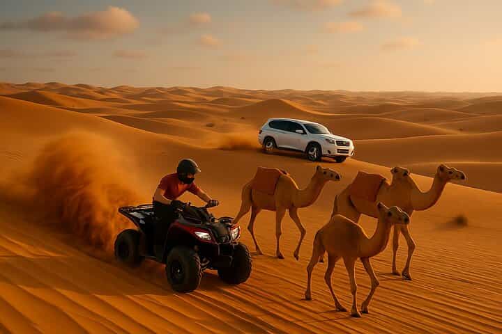 Dubai Red Dunes Sunset Desert Safari with BBQ & Quad Bike