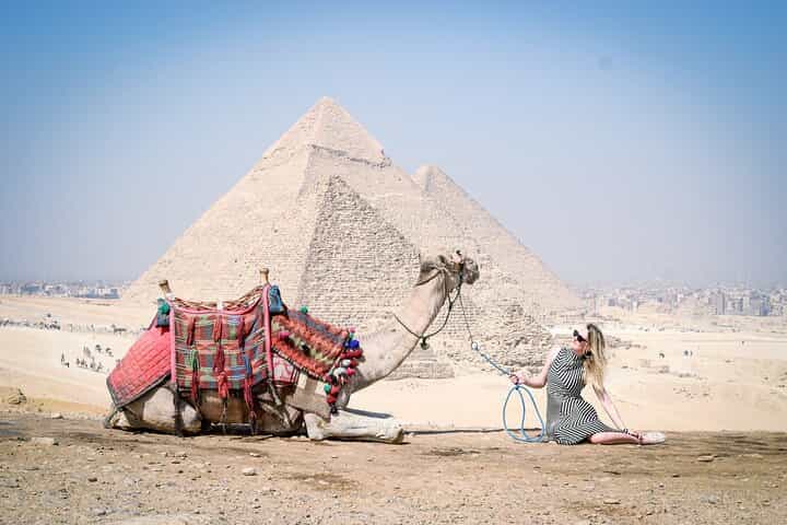 Giza Pyramids, Sphinx, and Grand Egyptian Museum from Cairo