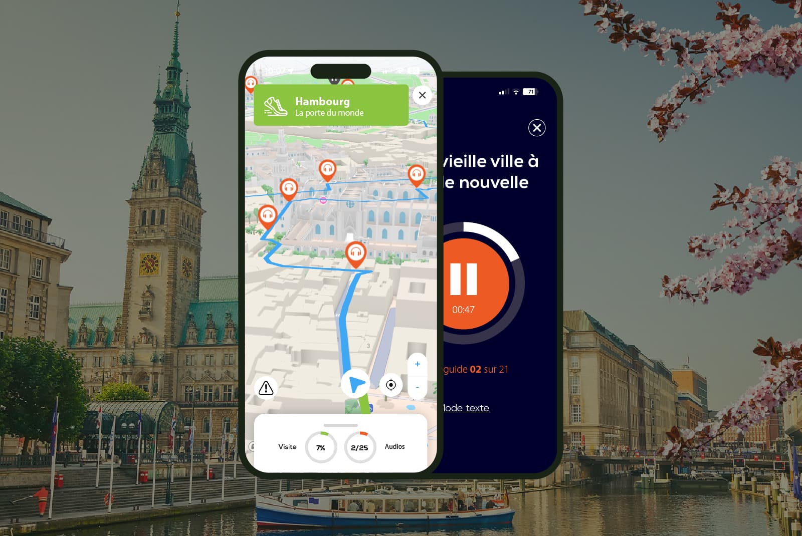 Hamburg: Audio Guided Walking Tour (3:10 - 24 audio commentaries)