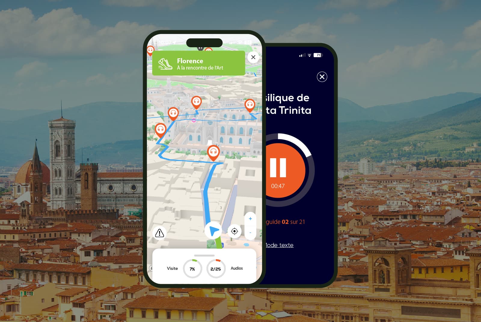 Florence: Audio Guided Walking Tour (3:10 - 25 audio comments)