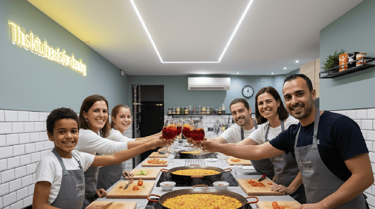 Family-Friendly paella cooking Masterclass for Kids & Parents in Barcelona