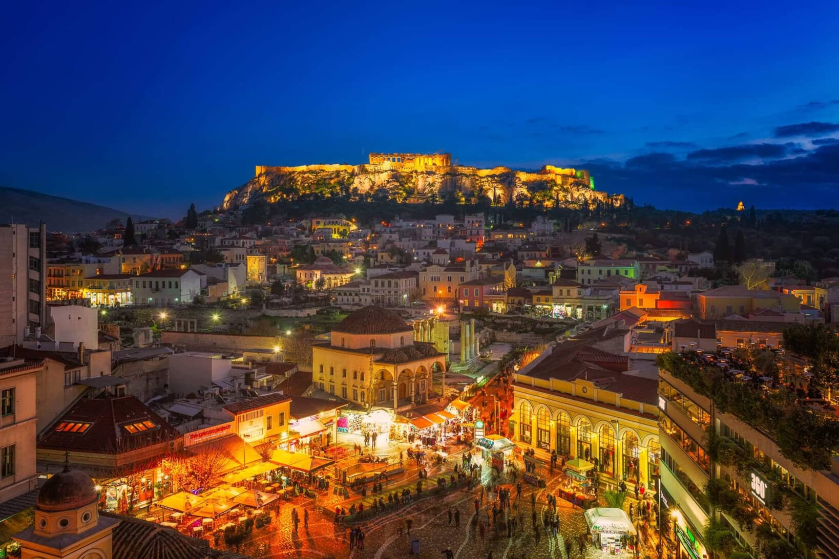 Athens Night Lights & Bites: A Stroll with Gyros & Loukoumades