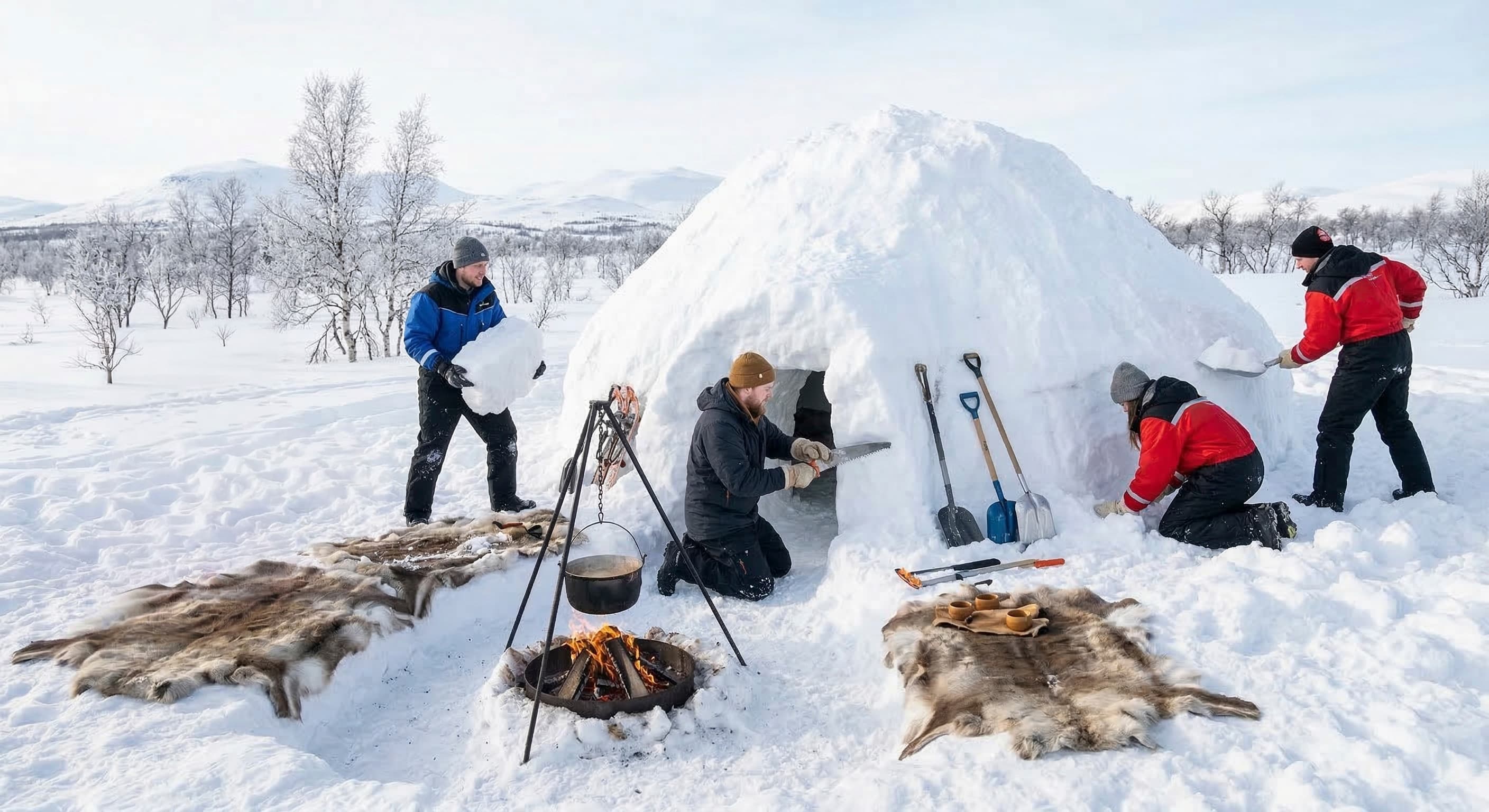 The Taiga Architect: Hike, Build Igloo & Dine