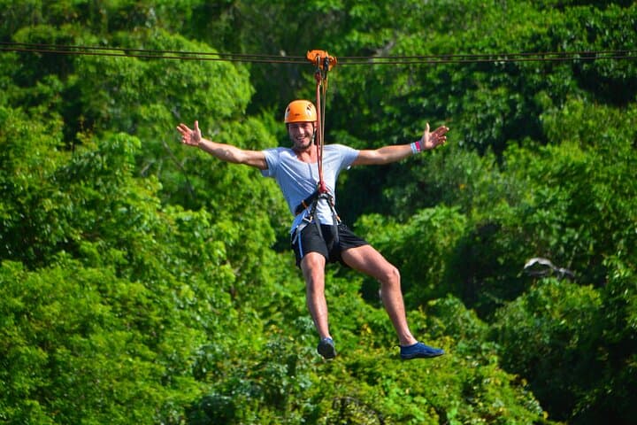 Punta Cana Ziplines, Hanging Bridge, and Waterfall Pool Adventure