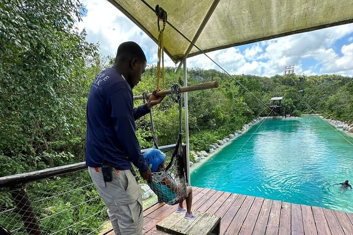Family Adventure Day: Ziplining, Cenote Swim, Waterfall & Monkeys