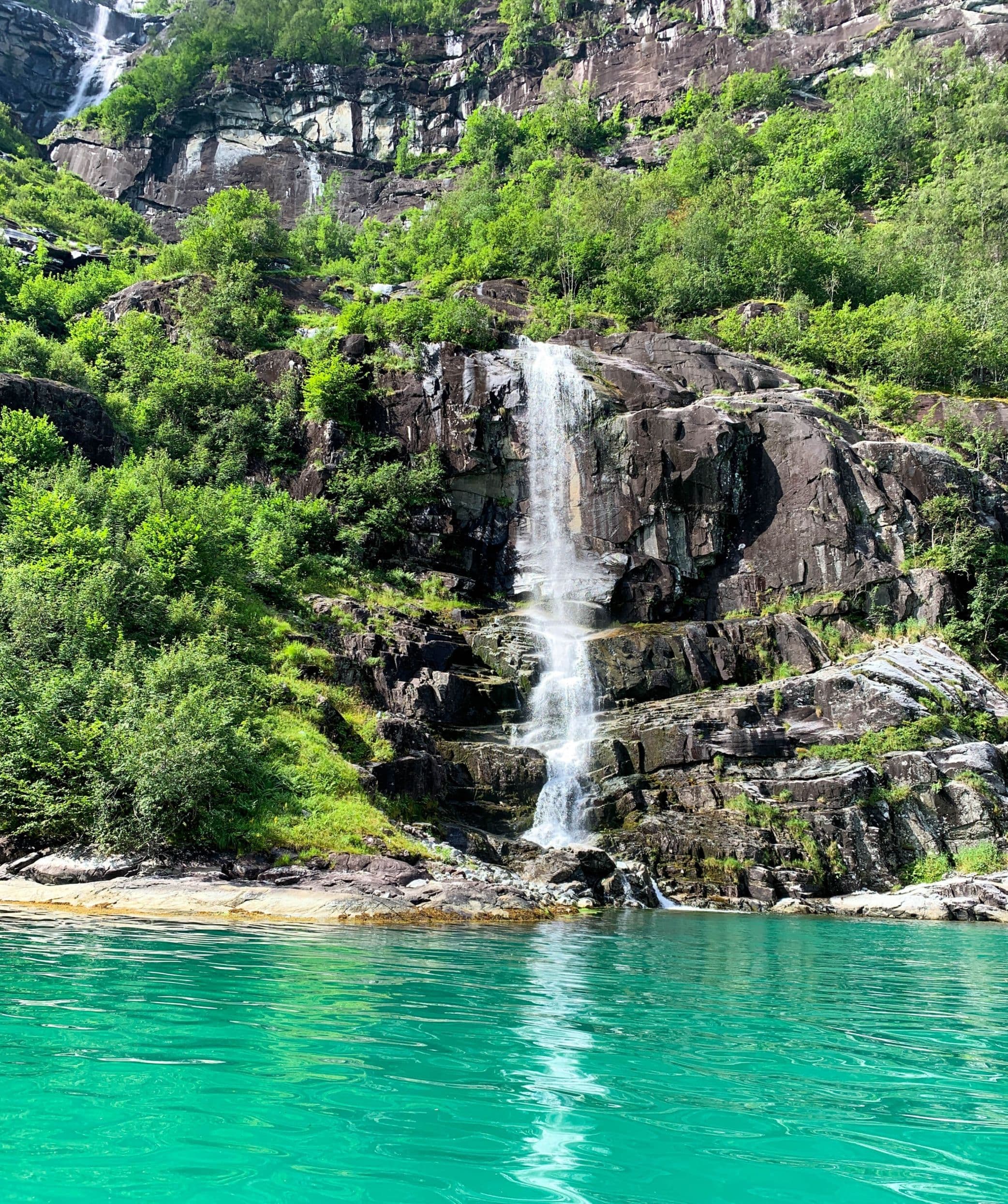 Fyksesund with waterfall private yacht cruise from Norheimsund, refreshments included