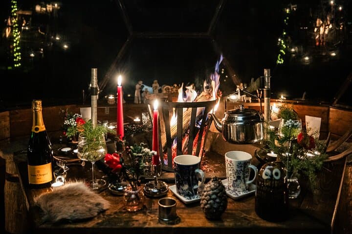 Private Glass Igloo Dinner on the Shore of Frozen Lake