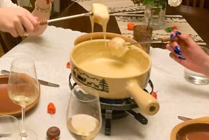 Traditional Swiss Dinner: Cheese Fondue,  Appetizers and Dessert