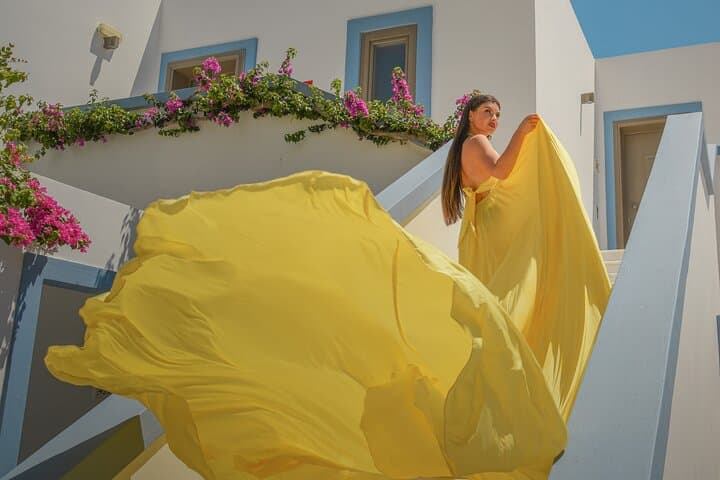 Flying Dress Photoshoot Experience At The Port Of Heraklion