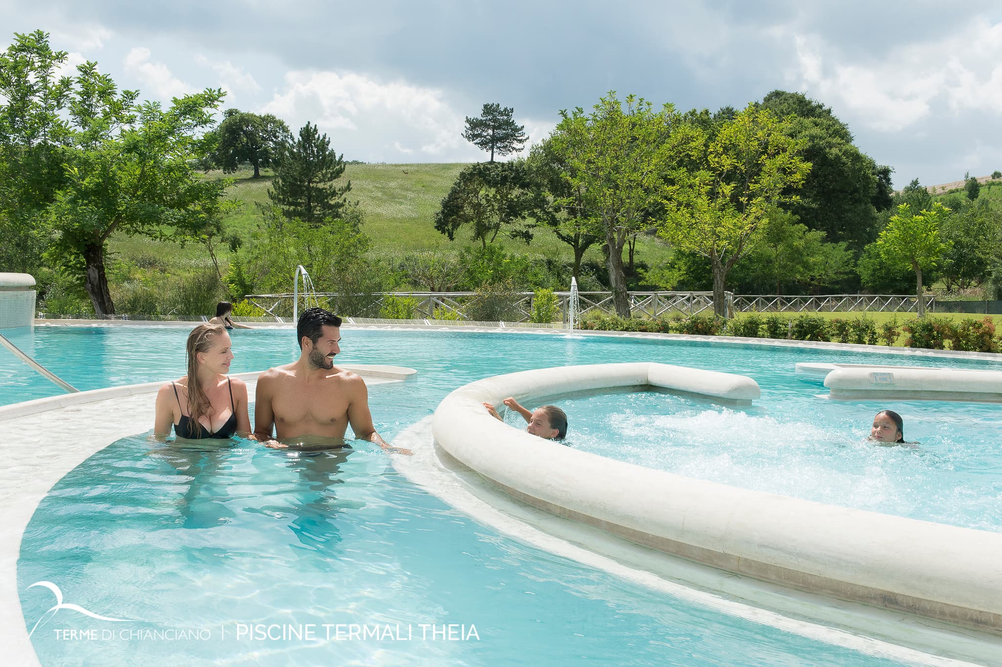 Happy family: spa bath and farm tour