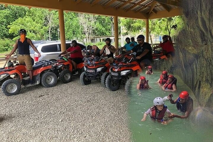 Combo : Waterfall and ATV off road four wheelerfrom amber cove DR