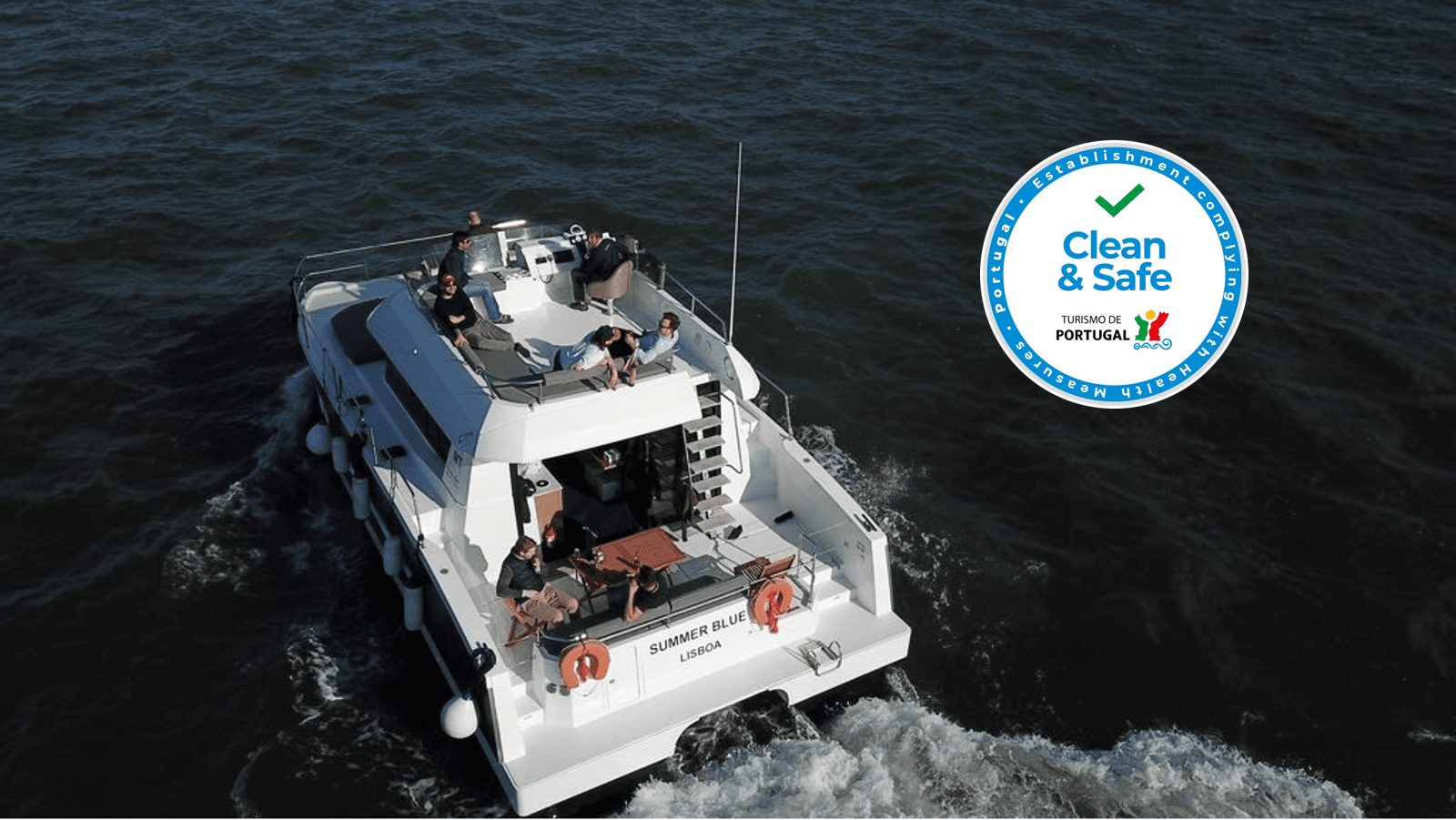 Motor catamaran up to 18 people in Lisbon