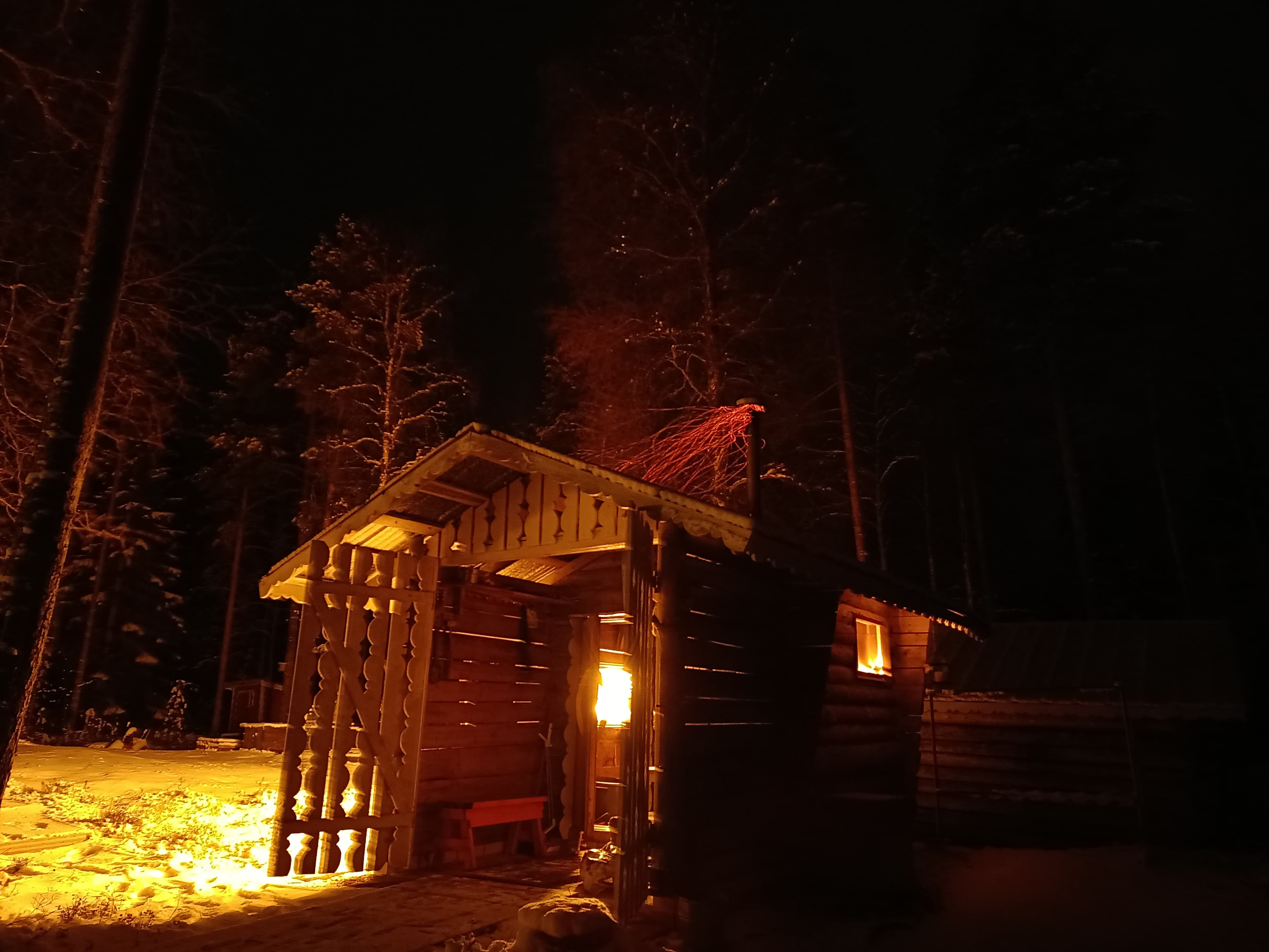 Traditional Finnish Sauna Experience at Lake Vuosku near Rovaniemi