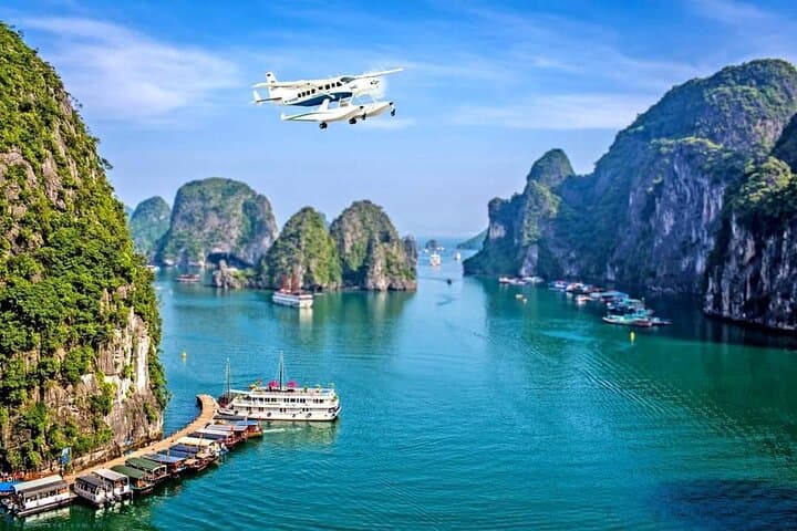 Halong Bay Sightseeing With Seaplane -A Great View of UNESCO World Heritage Site