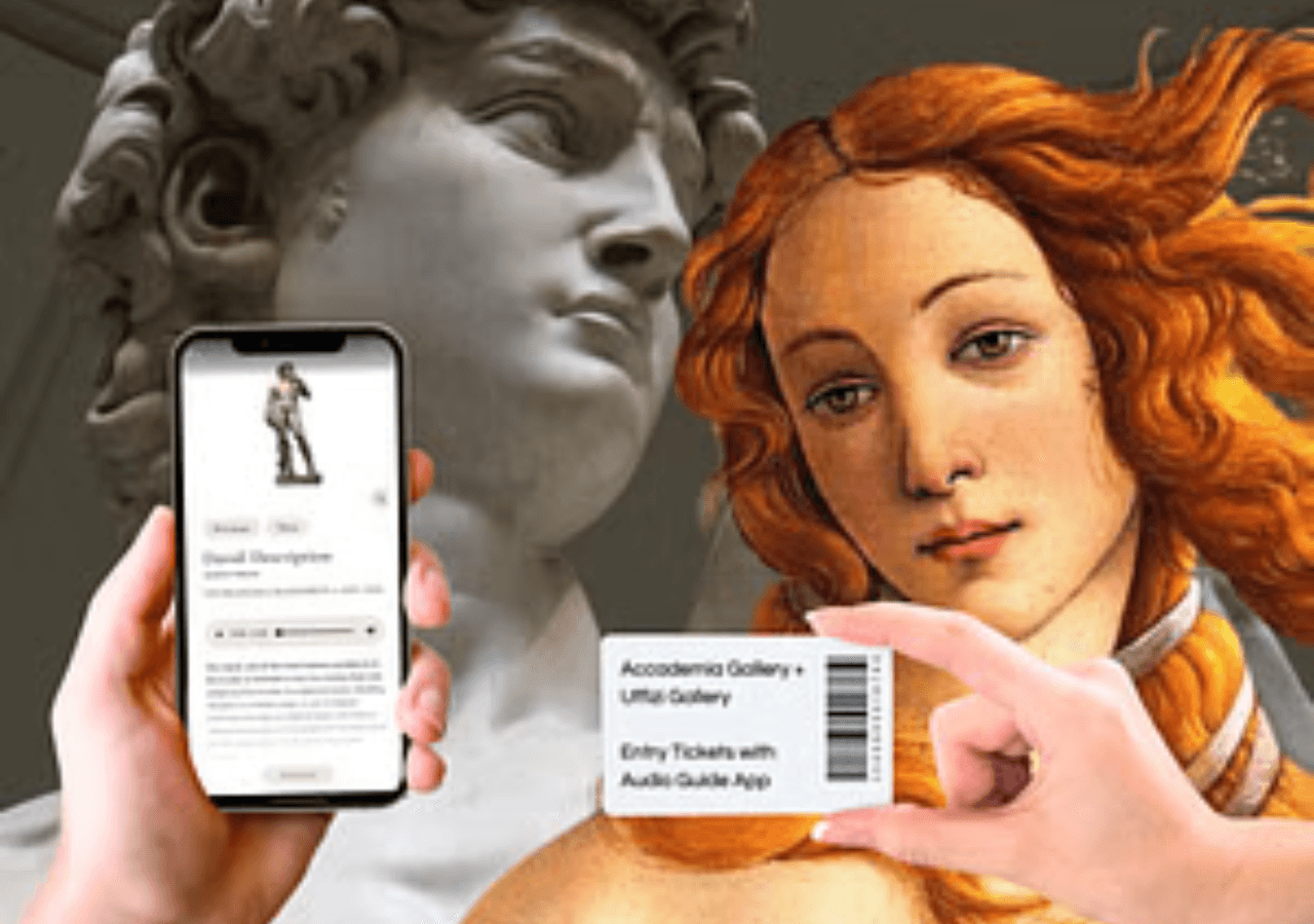 Florence: Uffizi H 11 & Accademia H 16.30 Priority Tickets with Multilingual Audio App